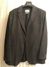 EUC Operations Men's Suit Coat Jacket Gray 100 Wool Patch Sleeves Sz 46