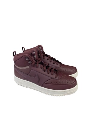 Nike Court Vision Winter Burgundy Mid Top Sneakers DR7882-600 Mens Size 9.5 NWB