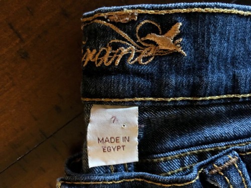 Grane Jean Shorts Size 7 Stretch Mid Rise Zip Fly Bleached Distressed Dark Wash - Picture 12 of 12