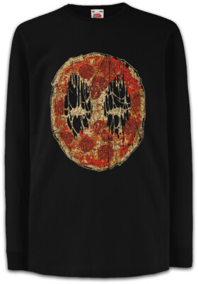 Dead Pizza Face Kinder Langarm T-Shirt Fun Maker Pizzeria Deadpool Pizzabäcker
