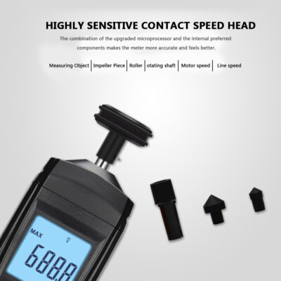 GM8906 Digital Contact Tachometer RPM Meter – Handheld LCD Speedometer For Motors, Engines & Rotating Tools!