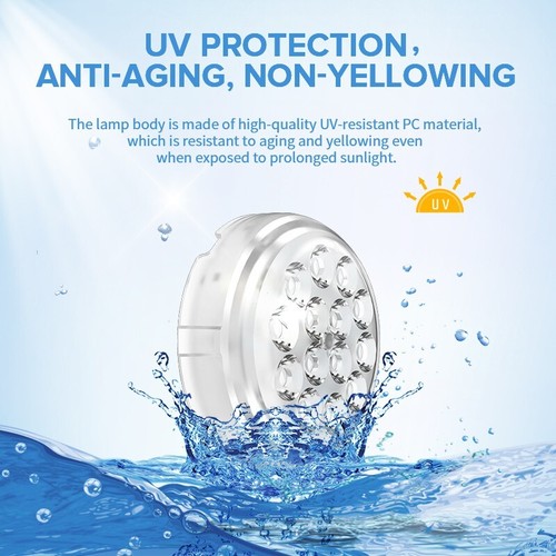 1/2 Pack Rechargeable Submersible LED Pool Lights Wireless Remote Dimmable IP68 - Picture 14 of 22