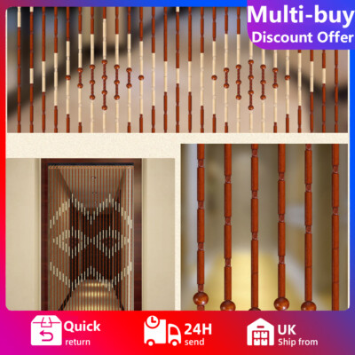 Wooden Beaded Bamboo Door Curtain Blind Fly Mosquito Bug DIY