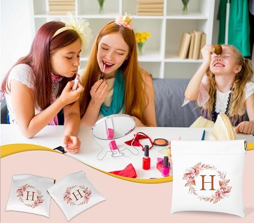 Initial Letter Pocket Cosmetic Bag,Pouches for Purse,Makeup Bag with - Picture 5 of 5