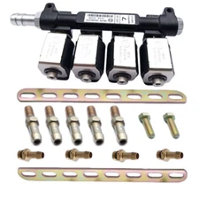 New LPG/CNG Fuel System Injection Auto Gas conversion Kit Injector Rail 2OHM BK