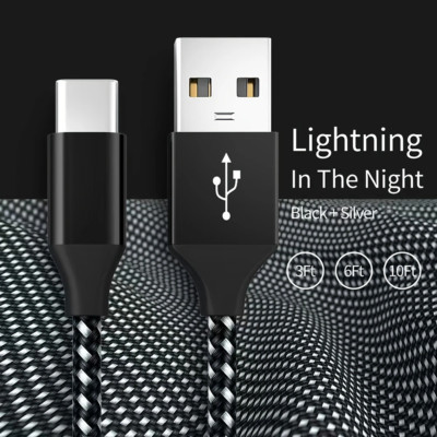 Heavy Duty Charging Phone Cable Type-C  USB-C For Samsung Android LG Charger 