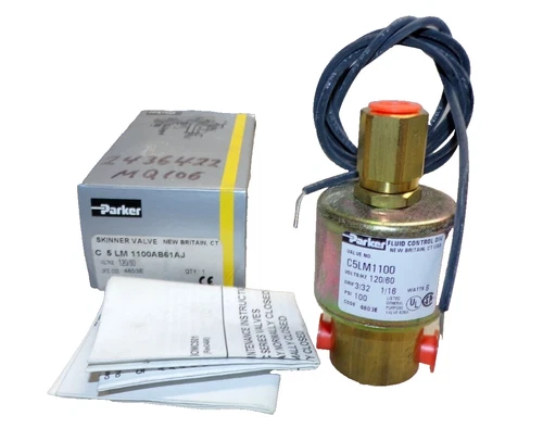 NEW PARKER 1/16" NPT SKINNER SOLENOID VALVE 100 PSI  C5LM1100-AB61AJ