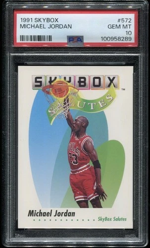 1991-92 SkyBox NBA Basketball Card #572 ~Michael Jordan~ HOF GOAT PSA 10 GEM MT