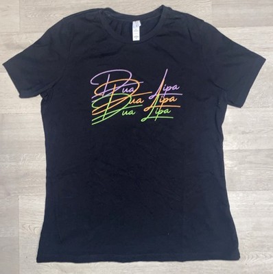 Dua Lipa T-Shirt Medium Black Pop Star Music Elevating One Kiss Dance Anthem Tee
