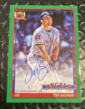 2026 Topps Series 1 - 1991 Topps Baseball Auto Tim Salmon #91A-TS Green 87/99