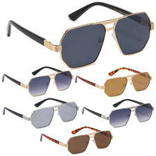 Mens Sunglasses Retro Aviator Classic Tint Lenses Shades Squar Alloy Frame Beach