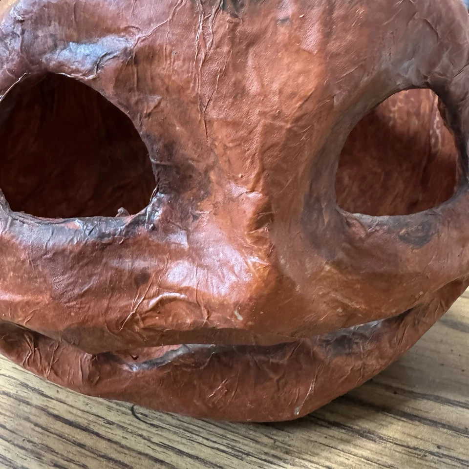 Vintage Halloween Paper Mache Pumpkin Jack O Lantern Candy Folk Art Incredible! - Image 2 of 4