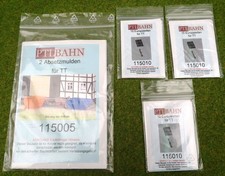 PTLBAHN Spur TT 115005 Absetzmulden (2 Stk.) + 3x 115010 Europaletten (10 Stk.)