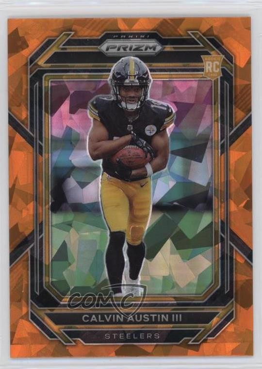 2022 Panini Prizm Rookies Orange Ice Prizm Calvin Austin III #338 Rookie RC