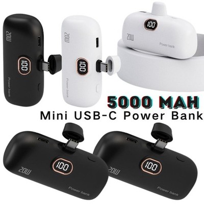 Mini Power Bank 5000mAh Fast Charger External Battery For Samsung Android Type C