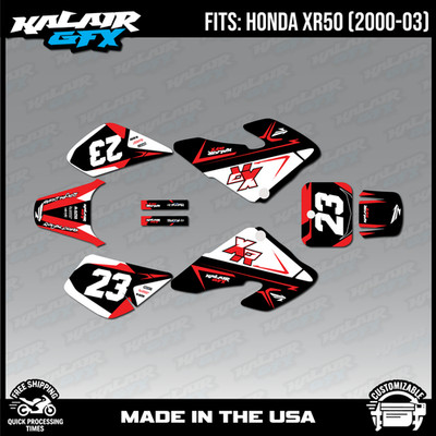 Graphics Kit for Honda XR50 (2000-2003) XR 50 Evader - Red
