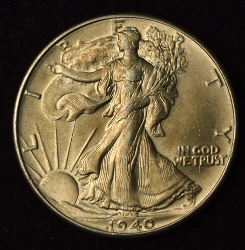 1940-P 50C WALKING LIBERTY SILVER HALF DOLLAR US COIN