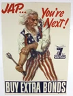ORIGINAL MIGHTY 7TH WAR LOAN BUY EXTRA BONDS UNCLE SAM JAP YOU'RE NEXT POSTER