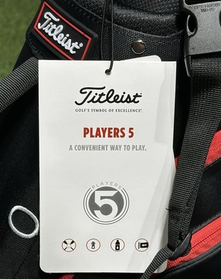 Titleist Players 5 Stand Carry Golf Bag TB23SX8 Black/Black/Red