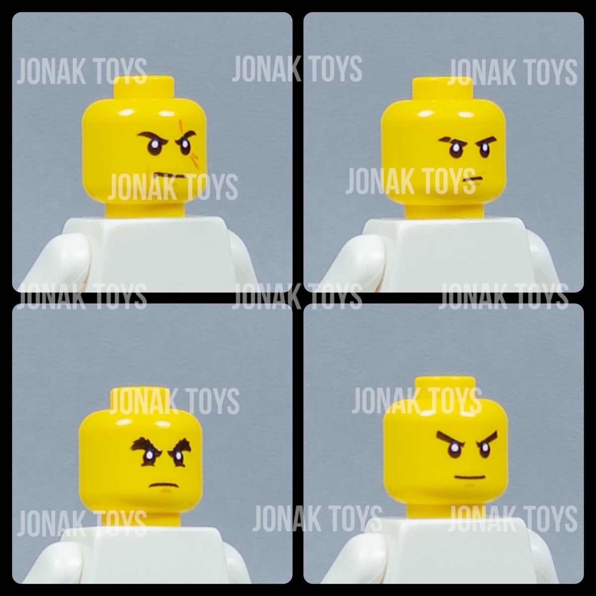 LEGO Ninjago Minifigure OG Pilot Custom Head Lot Kai, Cole, Jay