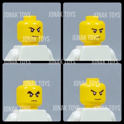 LEGO Ninjago Minifigure OG Pilot Custom Head Lot Kai, Cole, Jay & Zane