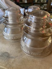 (3) VTG. WHITALL TATUM CO. No. 1 Light Peach Glass Insulator #22 Made in USA
