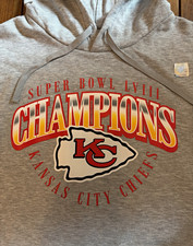 Kansas City Chiefs Super Bowl LVIII Champions Gray Hoodie Sweatshirt NEW Medium