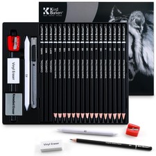 Professional Sketch Pencil Set   5H to 14B Pencils, Charcoal Pencils, Art Kit