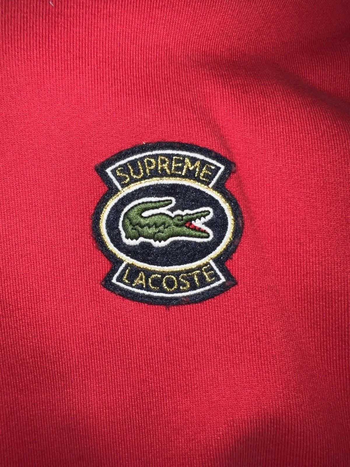 Sweat à capuche polaire avec logo Supreme Lacoste grand sweat à capuche rouge