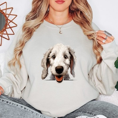 Flauschiges Doodle Hund Portrait Tiere Damen Sweatshirt Tierbesitzer Pullover