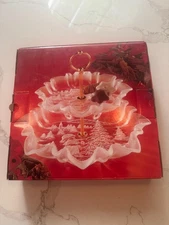 TWO Mikasa Christmas Story Tier Server Platter Tidbit Tray 9.5" Vintage Set Lot