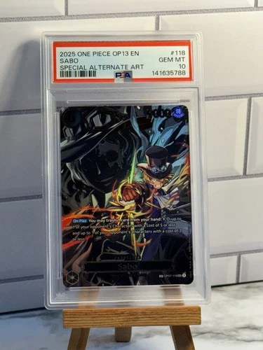 2025 ONE PIECE OP13 EN SABO OP07-118 SPECIAL ALTERNATE ART PSA 10