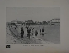 Antique York Beach Maine Art Print 1902 Boston & Maine Rail Road Original