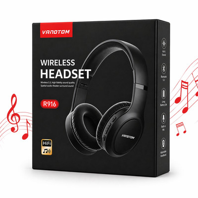 Vanotom R916 Wireless Bluetooth Headphones BT5.3 Technology, 3 EQ Modes,Gaming