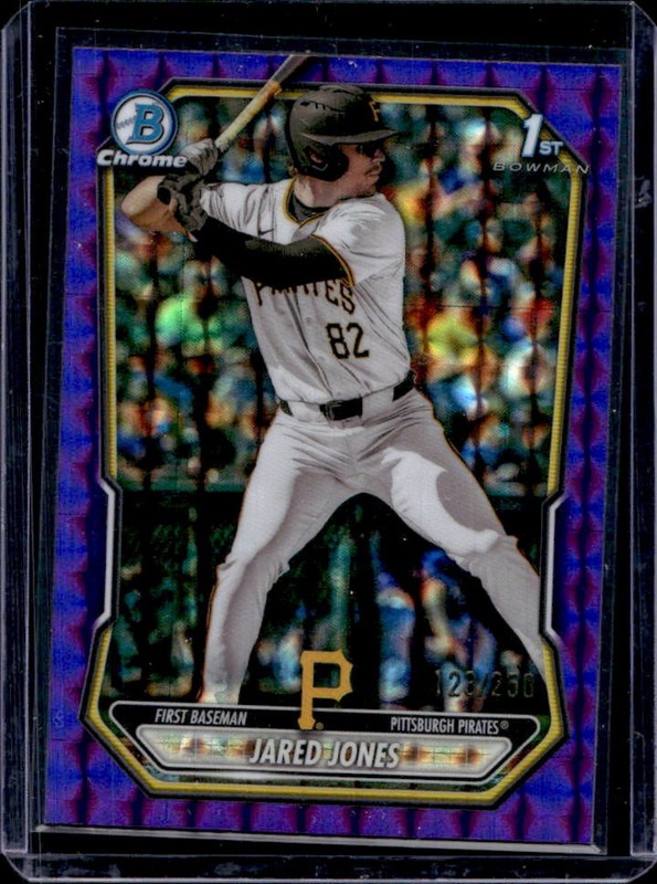 2026 Bowman Jared Jones Chrome Purple Geometric Refractor 1st #/250 Pirates