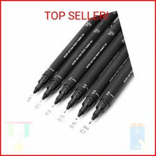 Uni Pin Drawing Pens/6 Assorted Tip Sizes, Uni Pin Technical Fineliner Pens, Pac