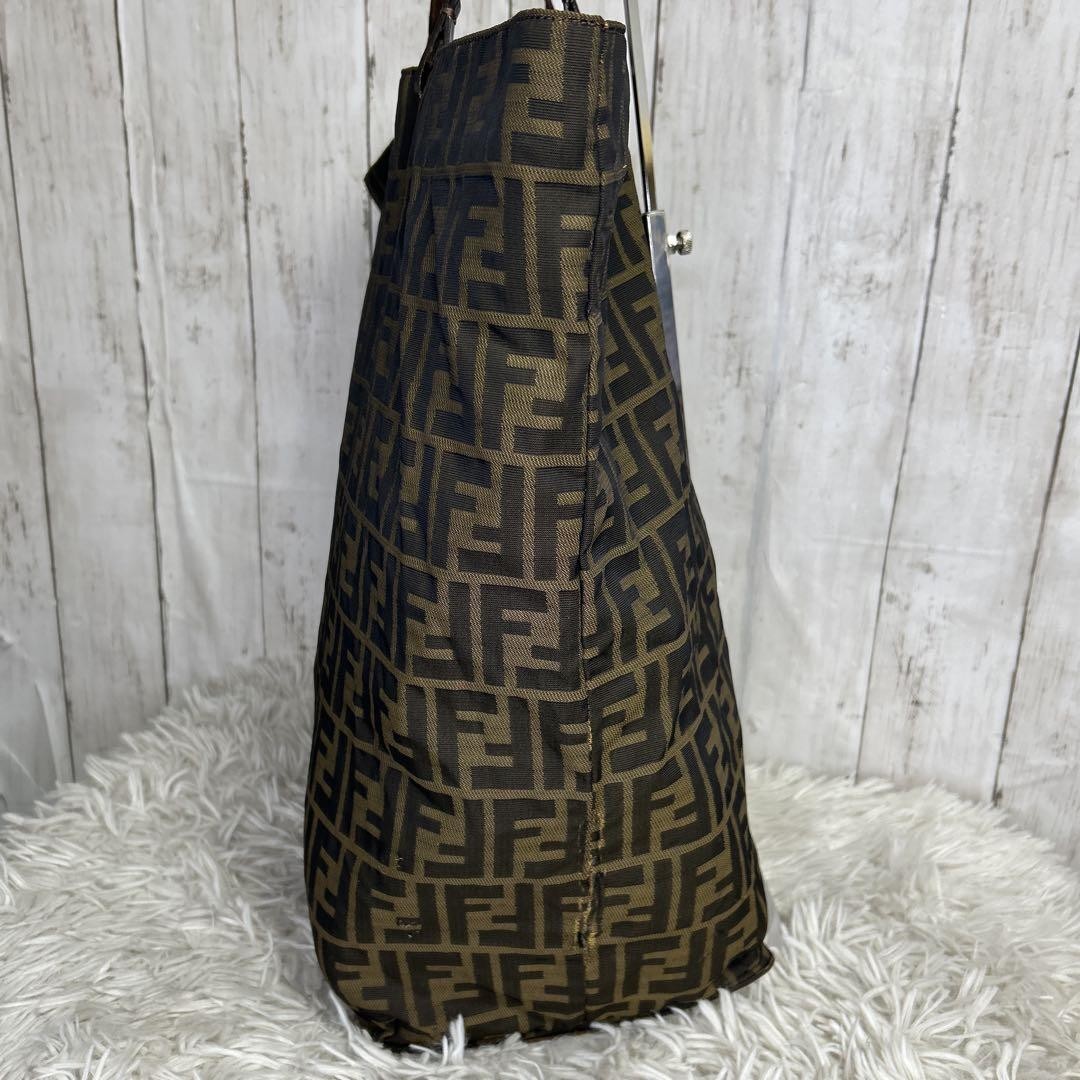 バッグ F610 CINNAMON FENDI ZUCCA Tote Bag Nylon Brown Women's From Japan i10426