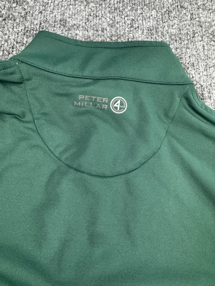 Camisa Peter Millar Wicking 4 Para Hombre Pequeña Verde Cuarto Cremallera Golf Rendimiento Foto 2 de 4