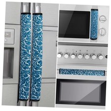 Fridge Door Handle Covers, Kitchen and Bathroom Appliance Blue White, 4 pcs