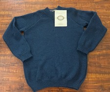 Aran Sweater Market Knit Pullover Merino Wool Half Zip Ribbed Troyer Size S