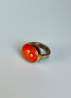 Jamie Joseph Red Coral Ring with Bezel Diamond In Sterling Silver Size 7 — photo 3