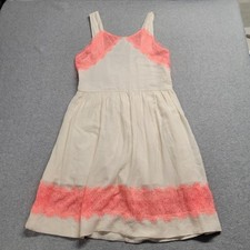 Free People Georgia Lace Dress Cream Orange Alabaster Boho Country Size 4 