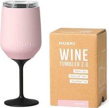 Huski Wine Tumbler 2.0 | NEW | Award-winning Design 12 Ounces, Powder Pink 