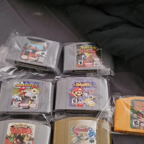 Nintendo 64 Multiplayer Game Lot Mario Kart 64, Super Smash Bros, Pokémon Stadi…
