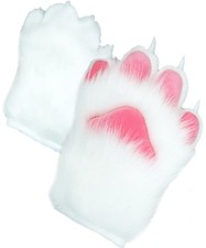 S.Fields.Inc Cat Paw Cosplay Costume, Fluffy Cat Gloves With Paw Prints And C 
