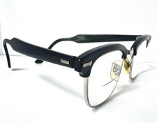 Vintage Shuron Browline Eyeglasses Cable Temple Atomic Rockabilly USA Size 44 
