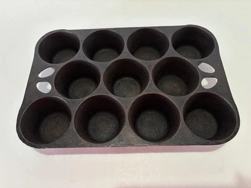 GRISWOLD WAGNER WARE "SIGNED" CAST IRON MUFFIN PAN POP OVER