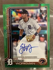 2025 Topps Update Gage Workman Rookie RC Auto Green Foil #/99 Tigers #US118