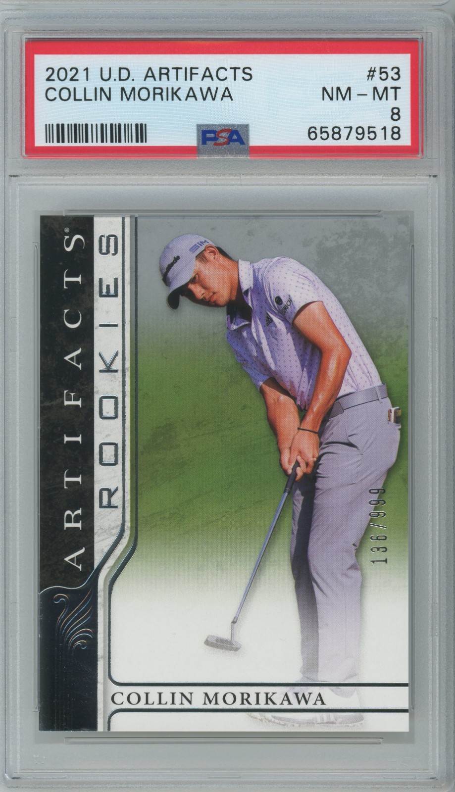 2021 Upper Deck Artifacts Rookies /999 Collin Morikawa #53 PSA 8