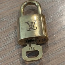 Louis Vuitton Vintage Brass PadLock Lock w/Key 321